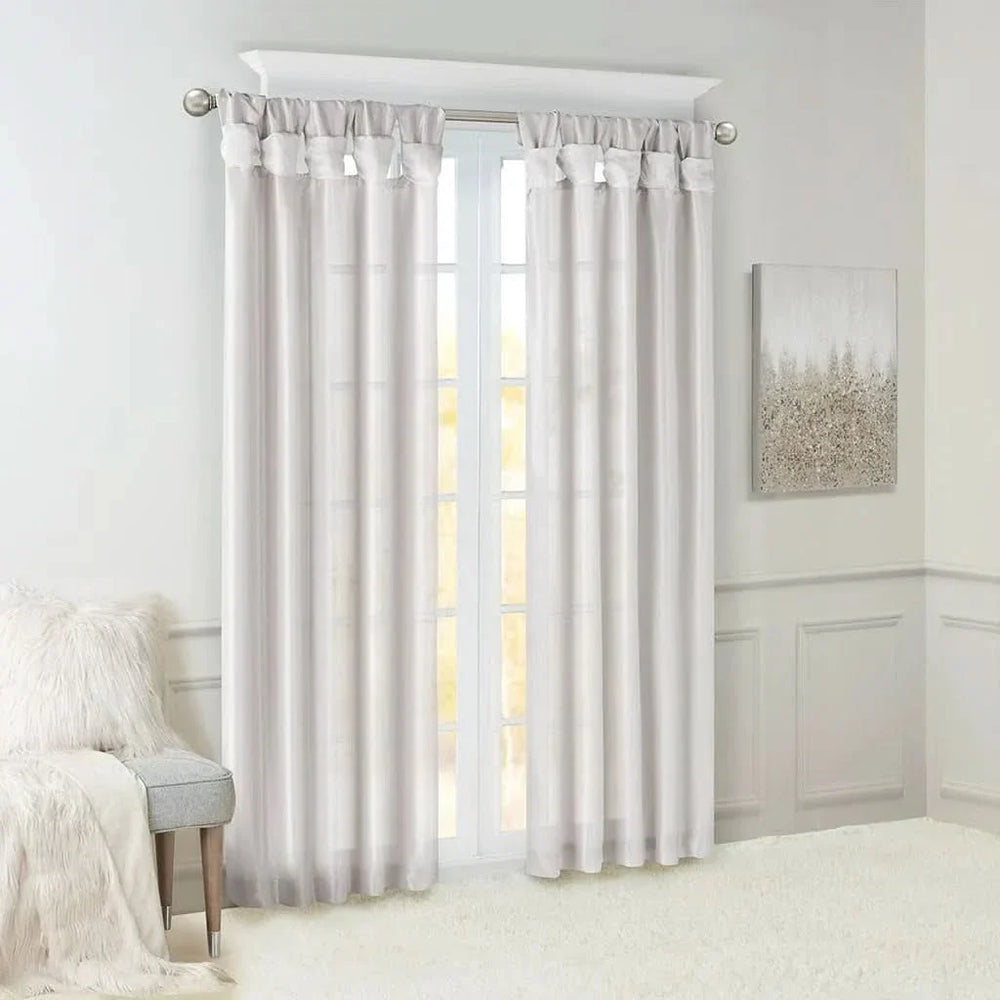 Window Curtain Panel Polyester Elegant Twist Tab Lined 50x84 Inch Media 4