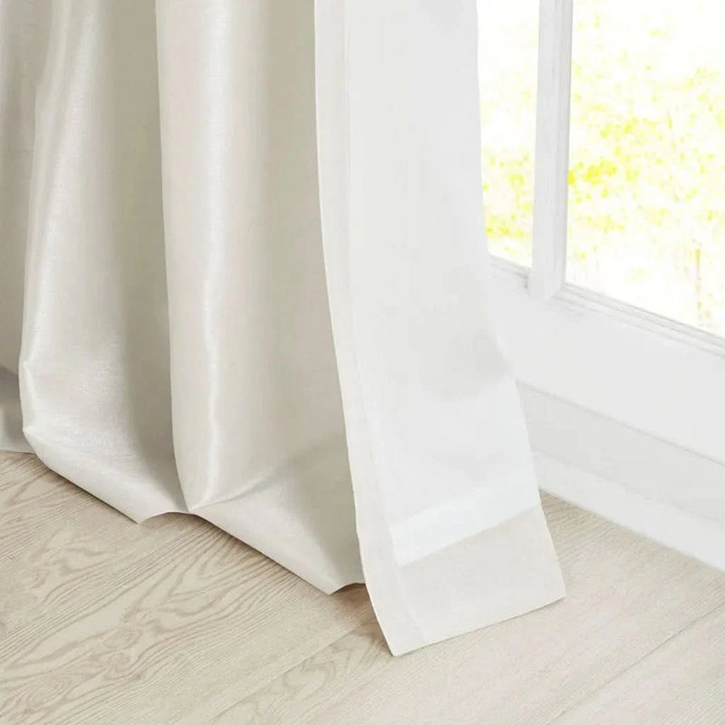 White Window Curtain Panel 50x108 Inches Lined Polyester Twist Tab