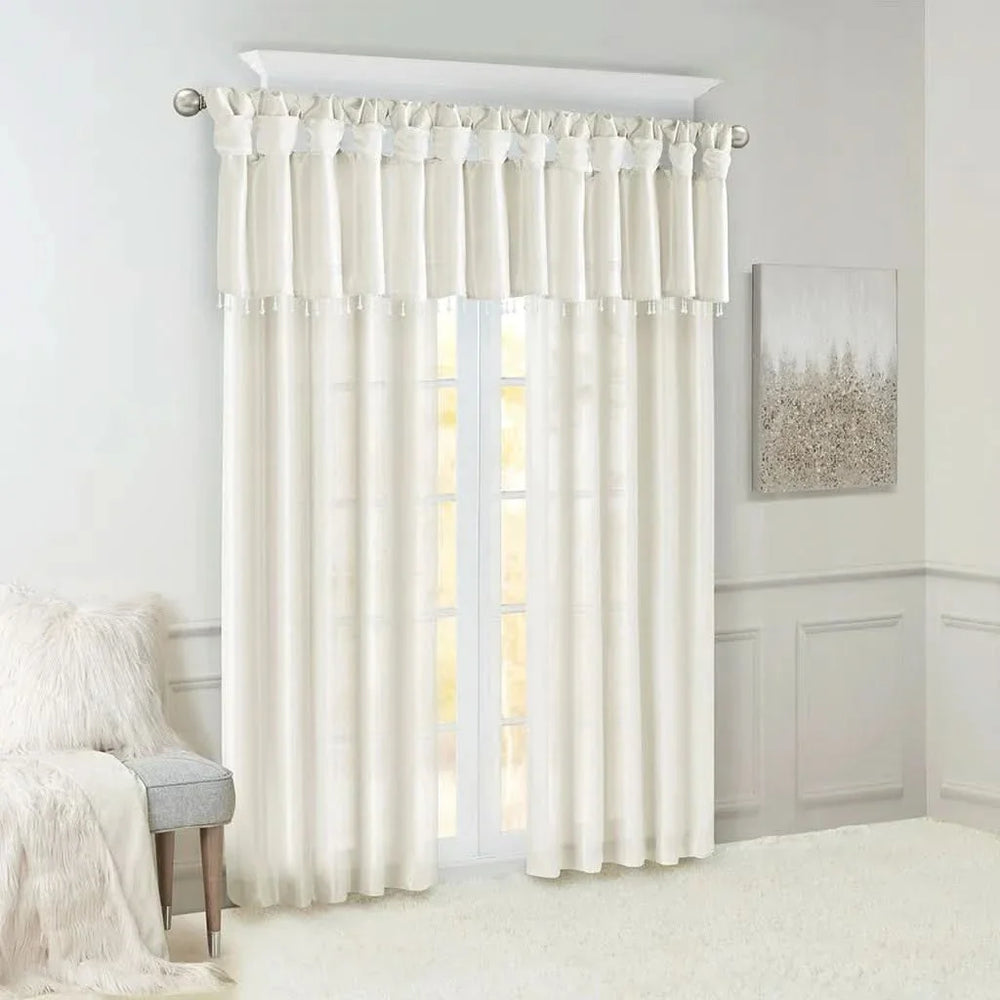 Window Curtain Polyester Twist Tab Panel For Living Room Decor Ideas Media 1
