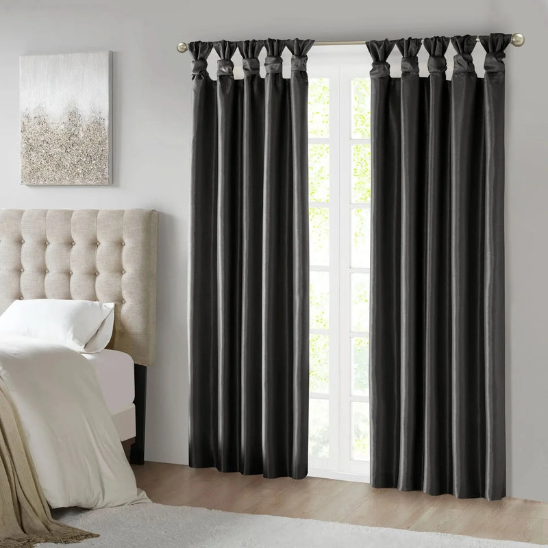 Blackout Curtains Polyester Twist Tab Room Darkening 50x95 Panels