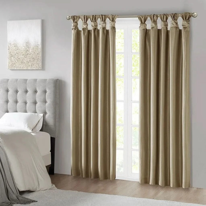 Blackout Window Curtain Polyester Twist Tab Bronze 50x95 Inches Panel