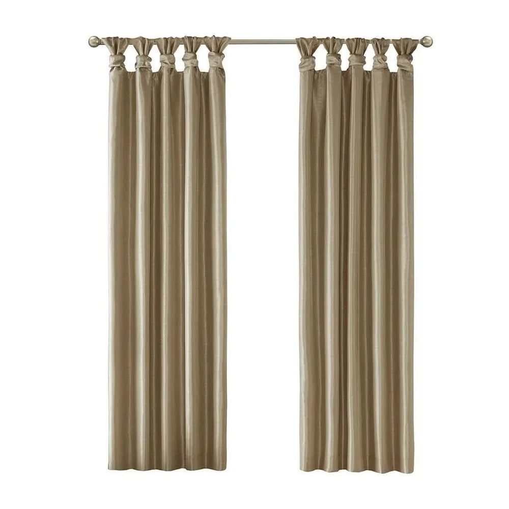 Blackout Window Curtain Polyester Twist Tab Bronze 50x95 Inches Panel Media 14