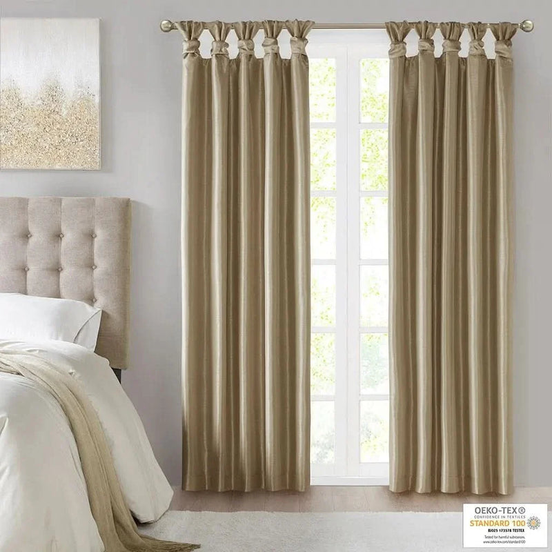 Blackout Window Curtain Polyester Twist Tab Bronze 50x95 Inches Panel