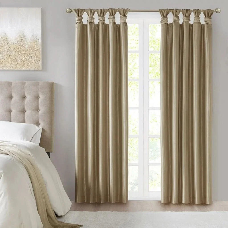 Blackout Window Curtain Polyester Twist Tab Bronze 50x95 Inches Panel