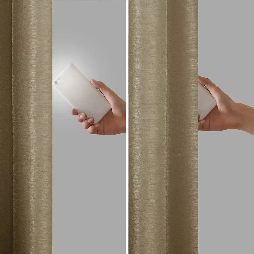 Blackout Window Curtain Polyester Twist Tab Bronze 50x95 Inches Panel Media 8