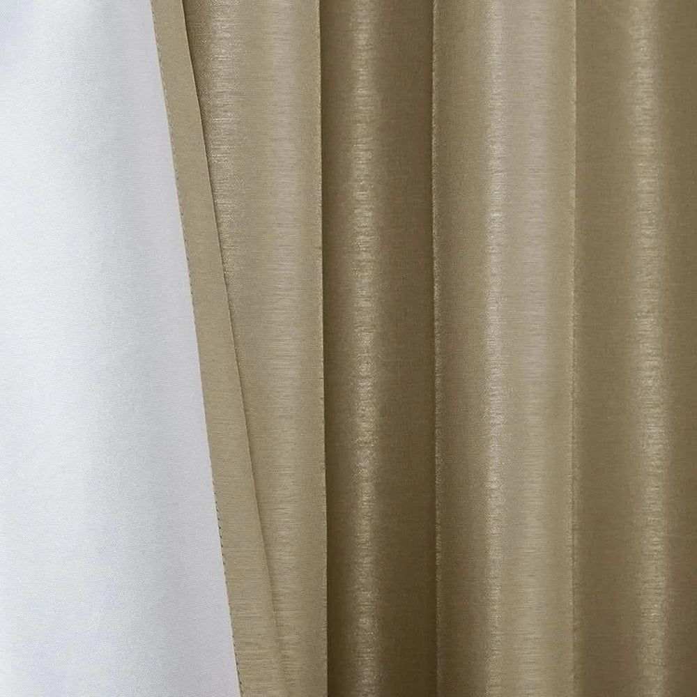 Blackout Window Curtain Polyester Twist Tab Bronze 50x95 Inches Panel Media 5