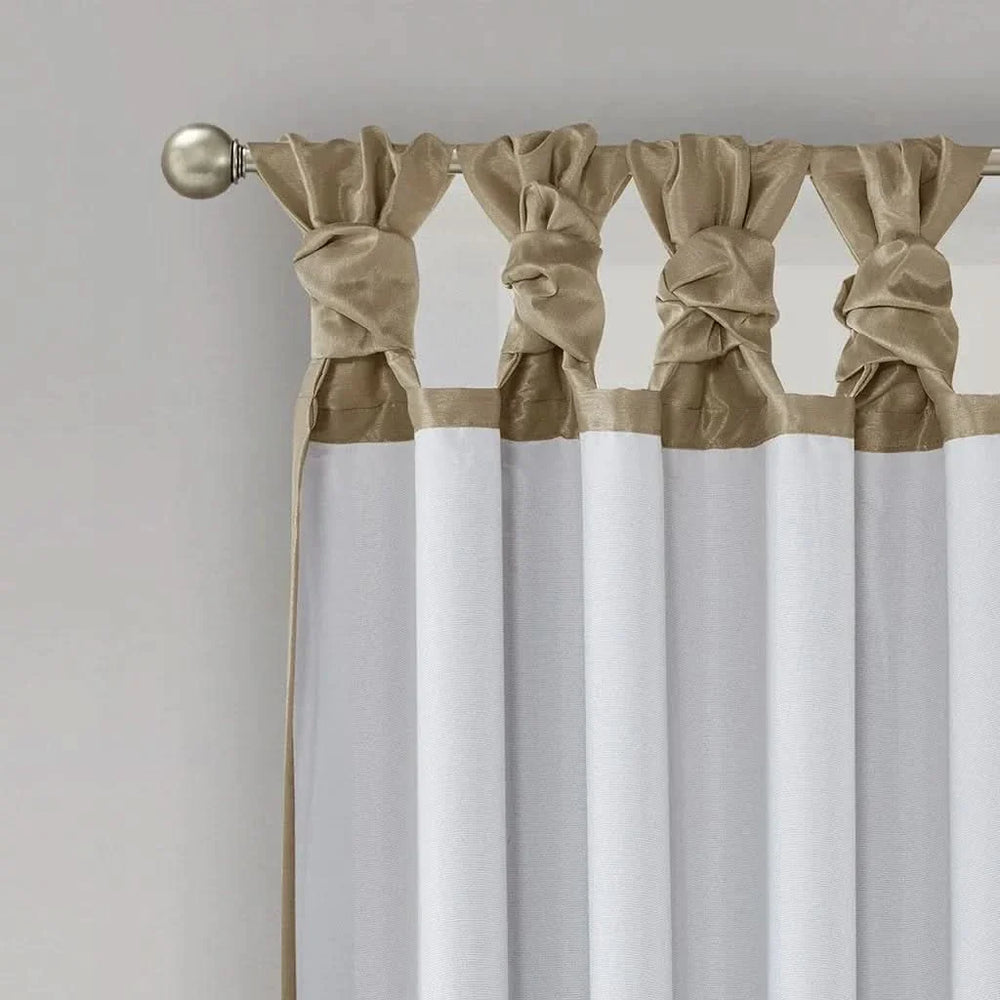 Blackout Window Curtain Polyester Twist Tab Bronze 50x95 Inches Panel Media 9