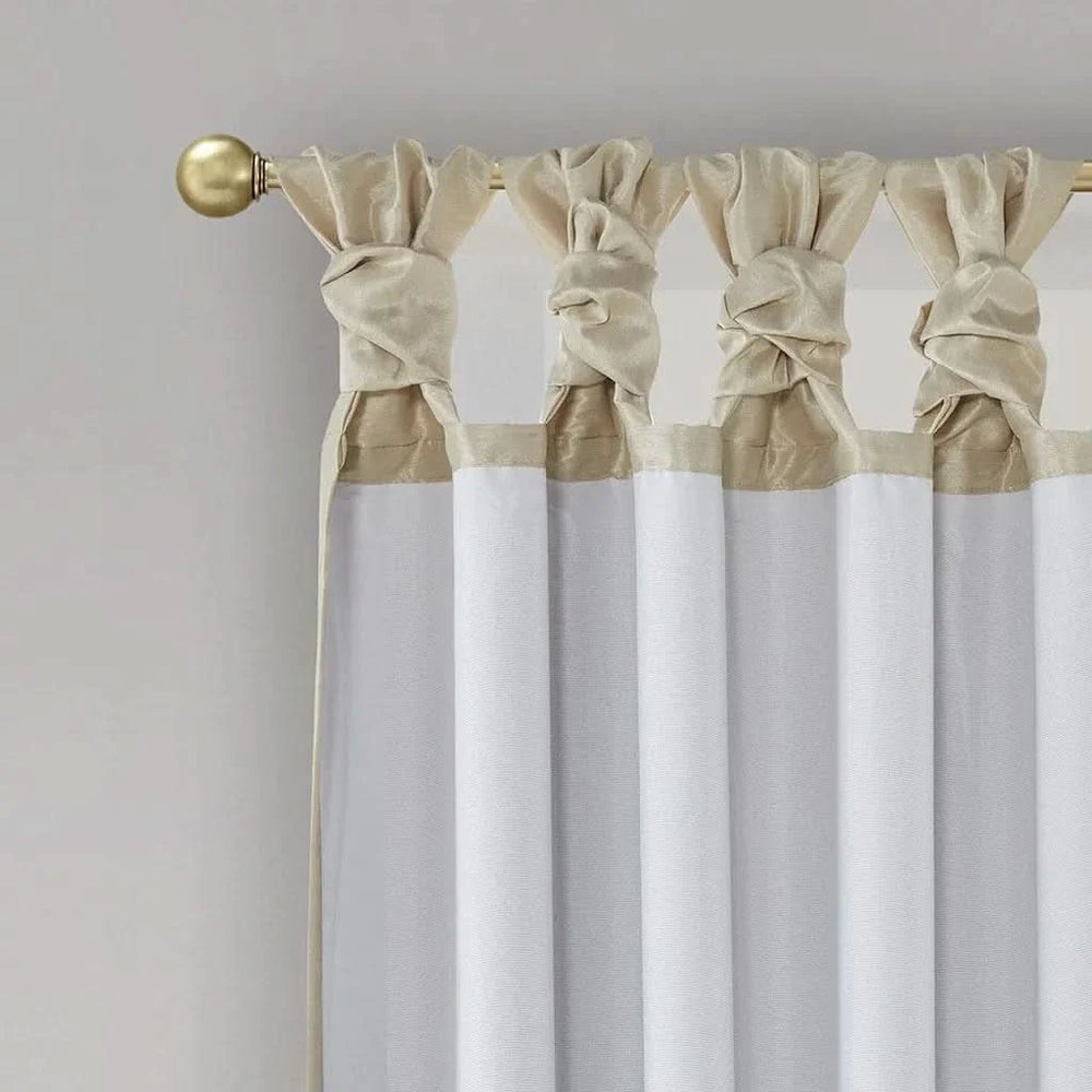 Blackout Curtain Polyester Twist Tab Champagne 50x84 Inches Room Darkening Media 14