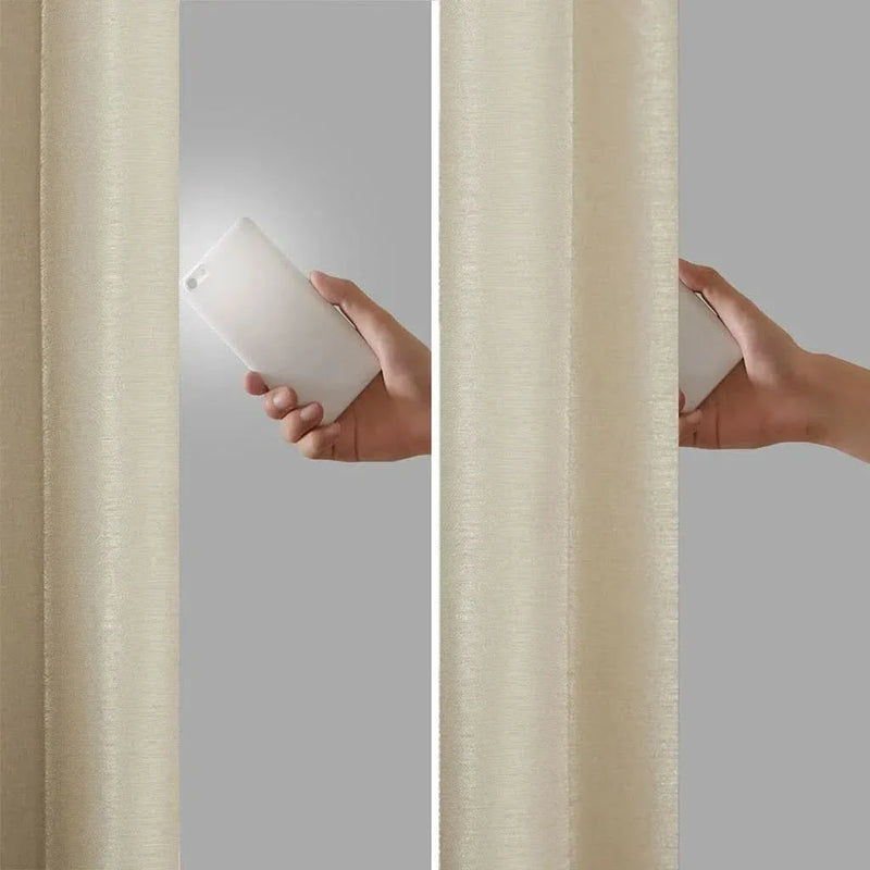 Blackout Curtain Polyester Twist Tab Champagne 50x84 Inches Room Darkening