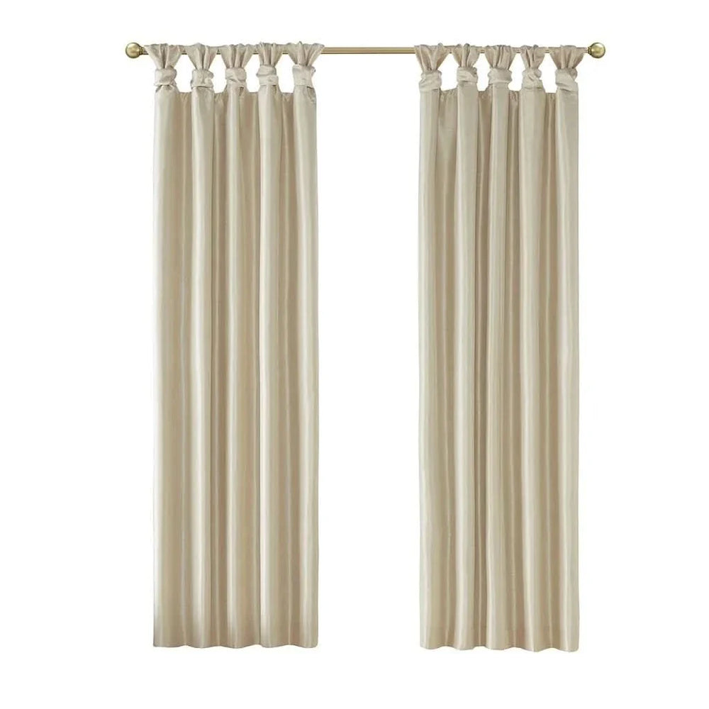 Blackout Curtain Polyester Twist Tab Champagne 50x84 Inches Room Darkening Media 8