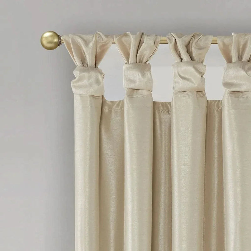 Blackout Curtain Polyester Twist Tab Champagne 50x84 Inches Room Darkening