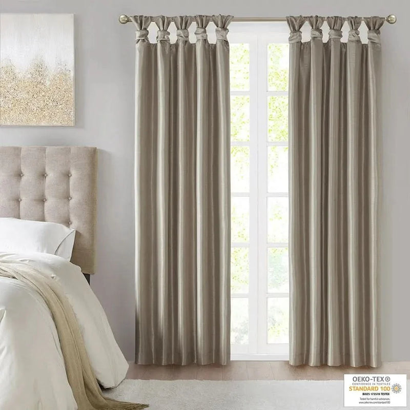Total Blackout Window Curtain Polyester Twist Tab Pewter 50x84 Panel