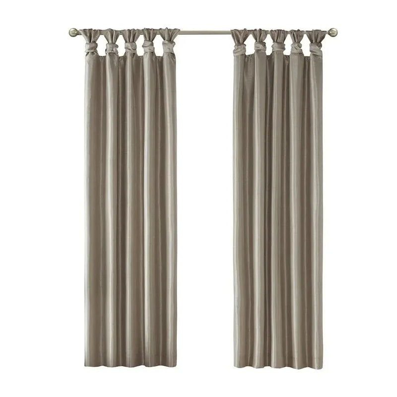 Total Blackout Window Curtain Polyester Twist Tab Pewter 50x84 Panel