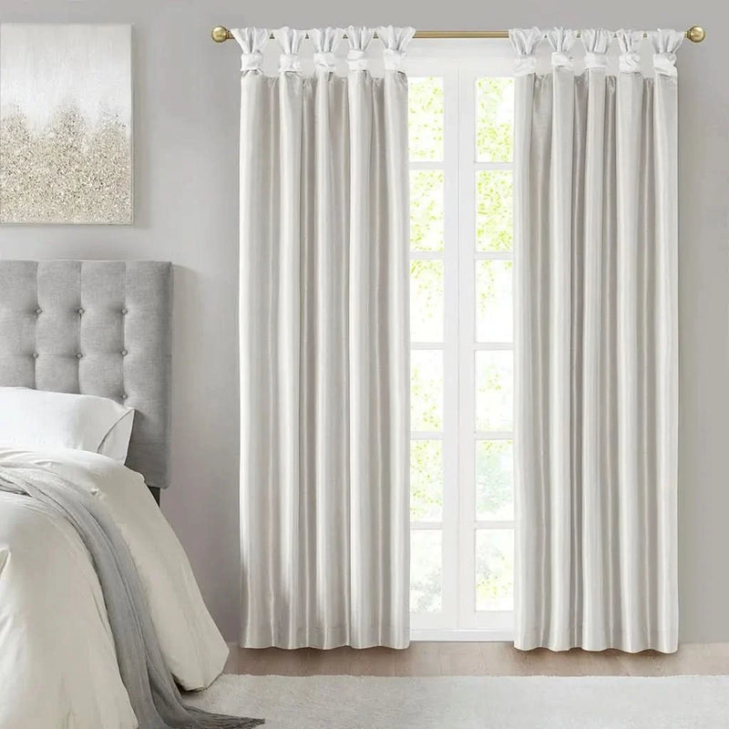 Blackout Curtain Panel Polyester Twist Tab Total Blackout Window Treatment