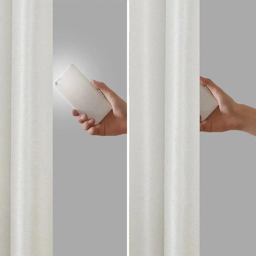 Blackout Curtain Polyester White Twist Tab Panel 50x95 Inches Room Darkening Media 7