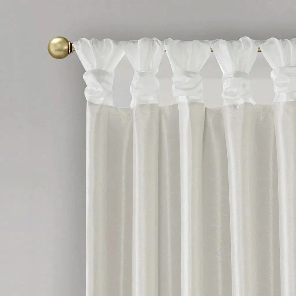 Blackout Curtain Polyester White Twist Tab Panel 50x95 Inches Room Darkening Media 8