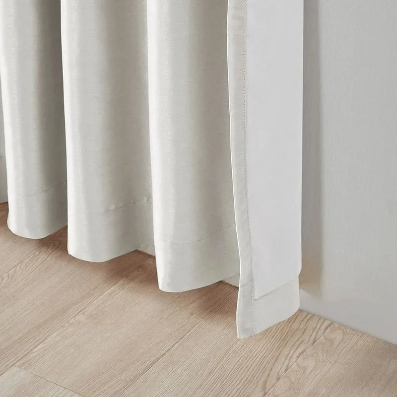 Blackout Curtain Polyester White Twist Tab Panel 50x95 Inches Room Darkening