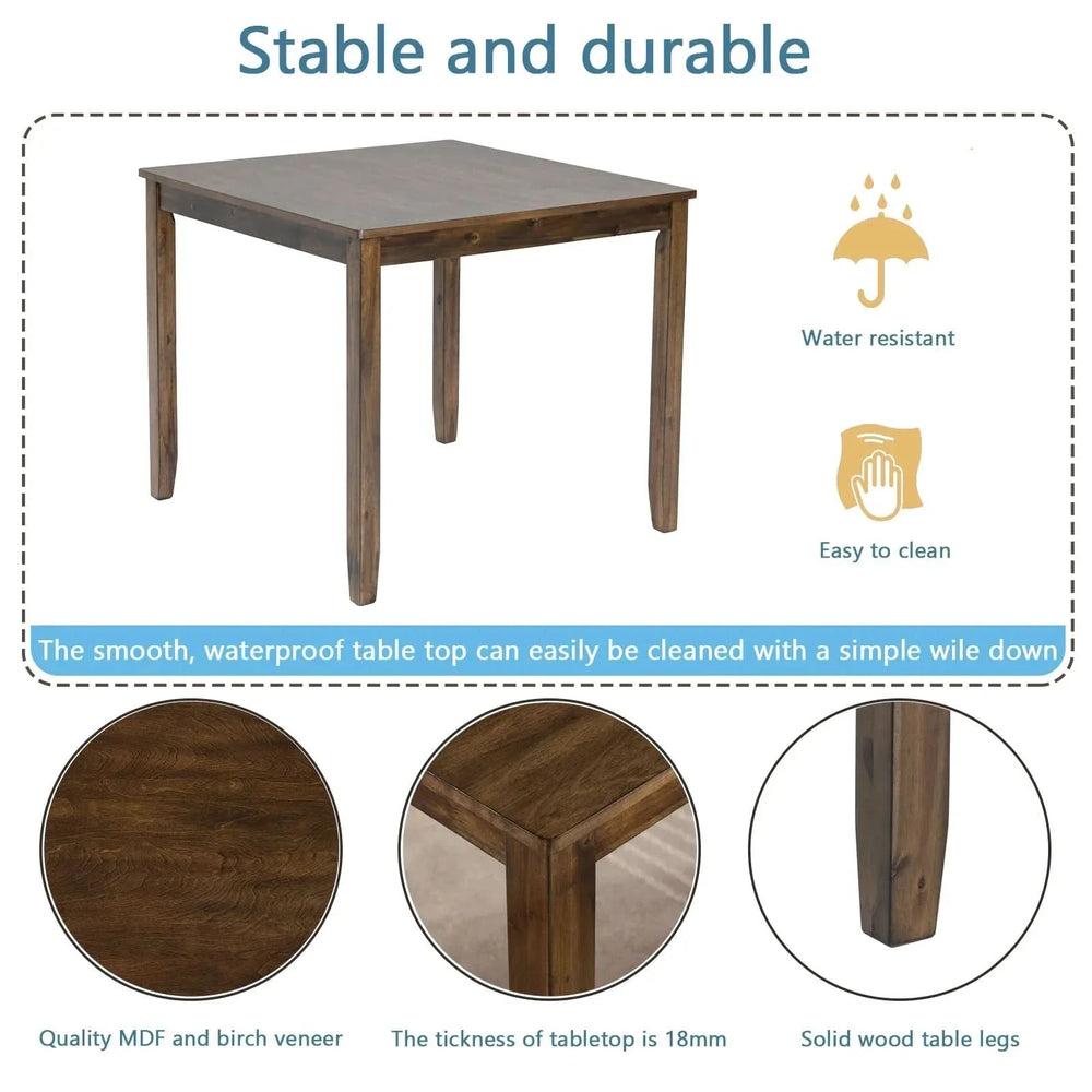 Acacia Wood Dining Table Walnut Space Saving For Small Spaces 4 Person Media 4