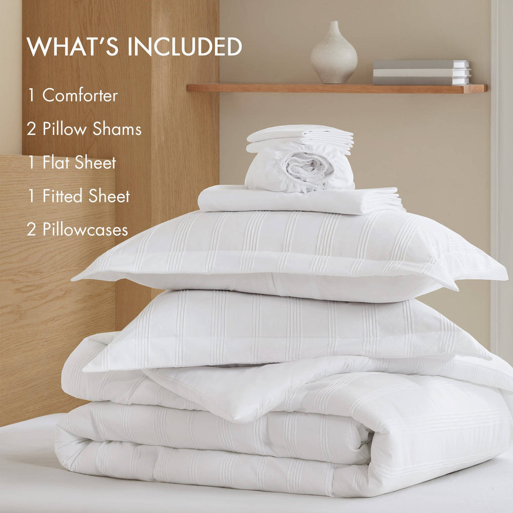 7-Piece King Woven Striped Comforter Set Media 2