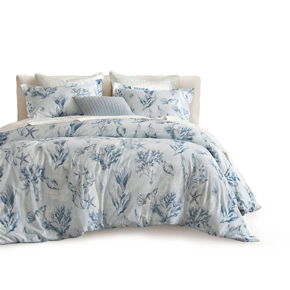 3-Piece Full/Queen 100% Cotton Sateen Duvet Cover Set,Navy/Blue Media 13