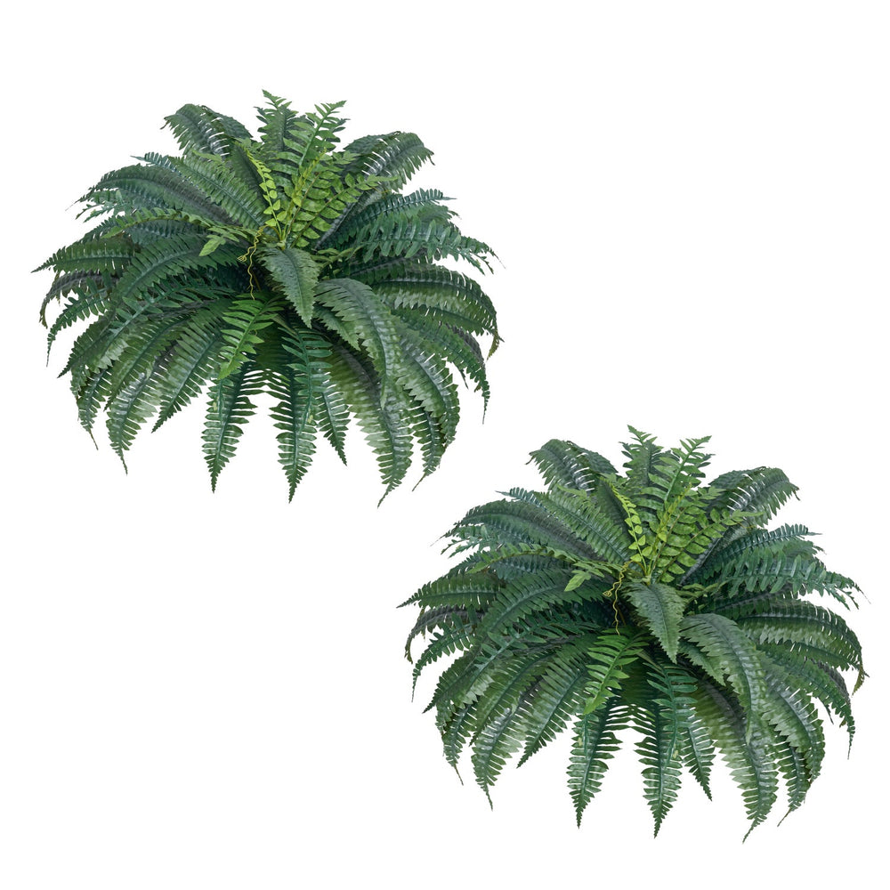2 Pcs Artificial Boston Ferns Plastic Fern 50 Branches Indoor Outdoor Decor Media 9
