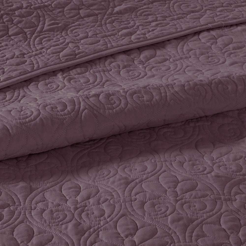 Reversible Bedspread Set Purple Queen Media 2