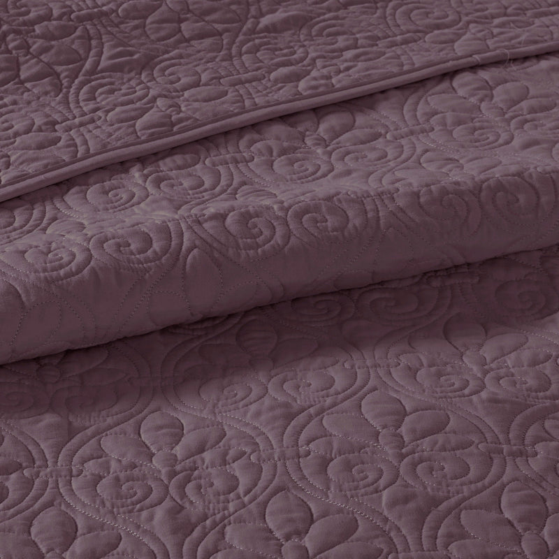 Reversible Bedspread Set Purple Queen