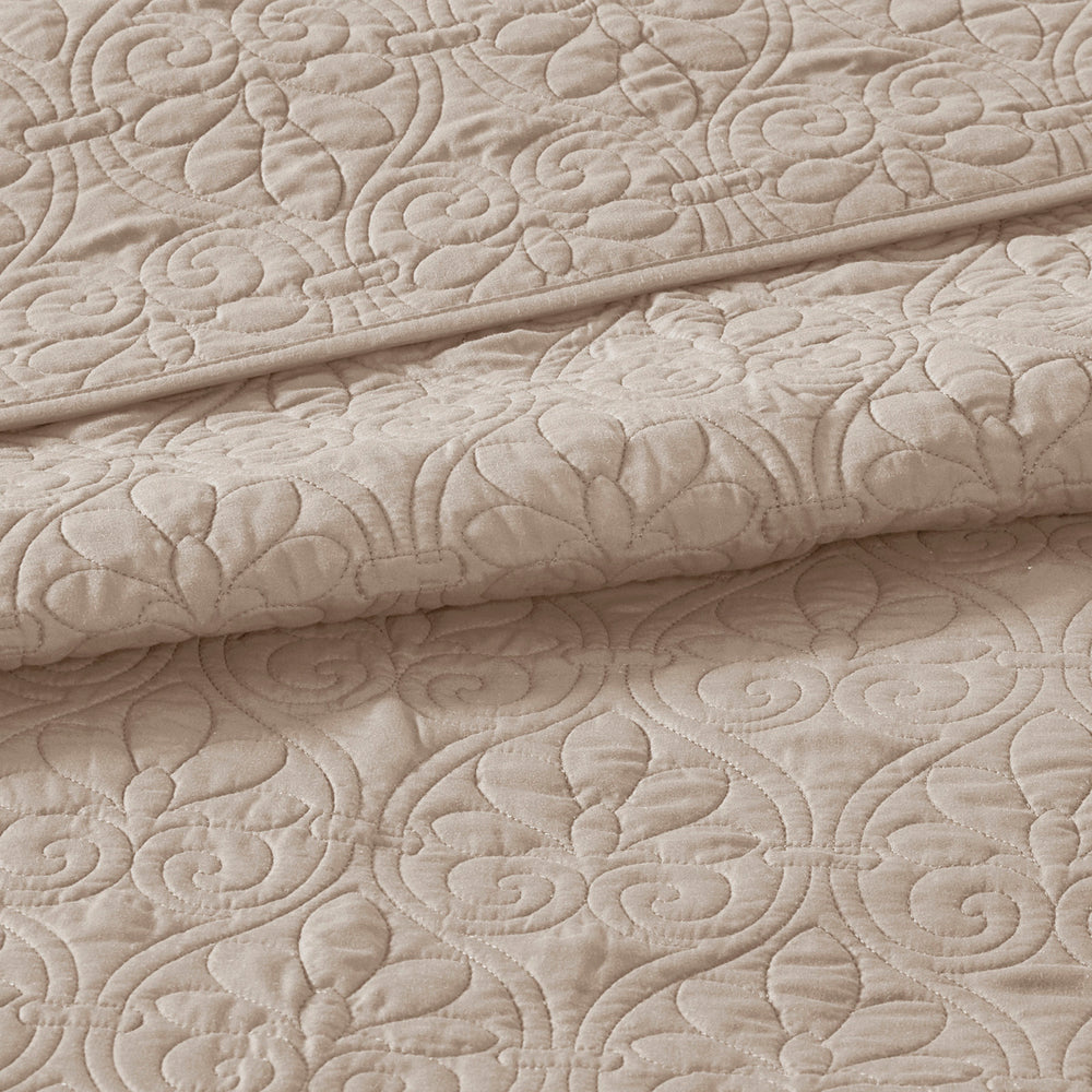 Reversible Bedspread Set Khaki Queen Media 4