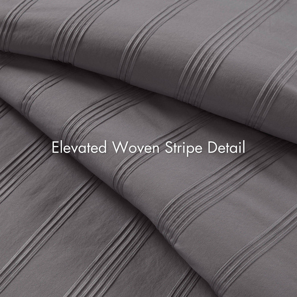 5-Piece Twin/Twin XL Woven Striped Comforter Set Media 3