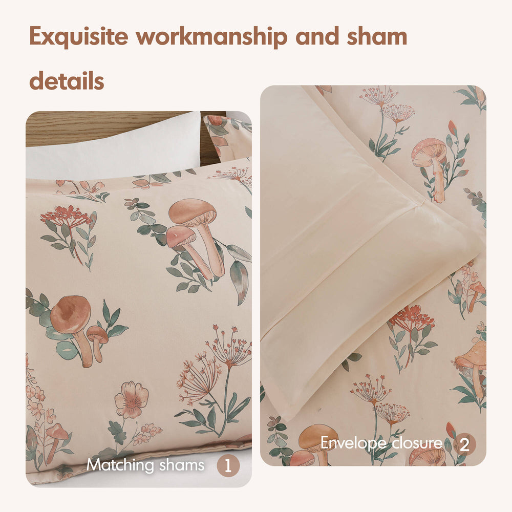 4- Piece Full/Queen Mushroom Garden Comforter Set Media 7