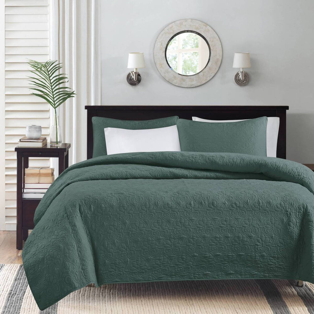 3 Piece Reversible Quilt Set Balsam Green King/Cal King Media 6