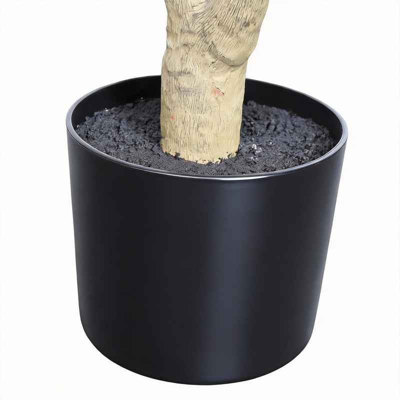 7' Artificial Olive Tree in Black Plastic Pot, 1pc/set