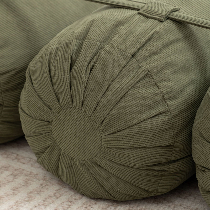 Corduroy Floor Sofa With Adjustable Straps & Multi Person Lounge Chair