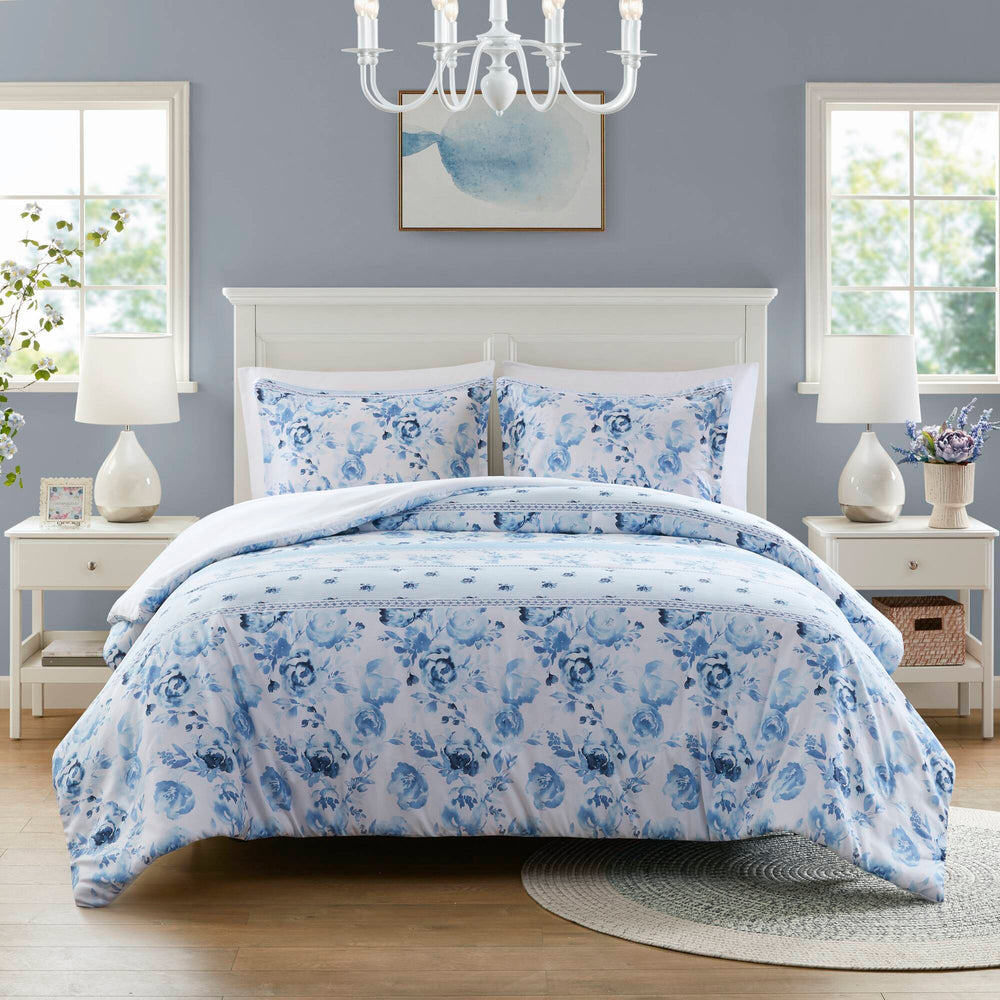 Floral Striped Duvet Cover Set Twin/Twin XL Media 18