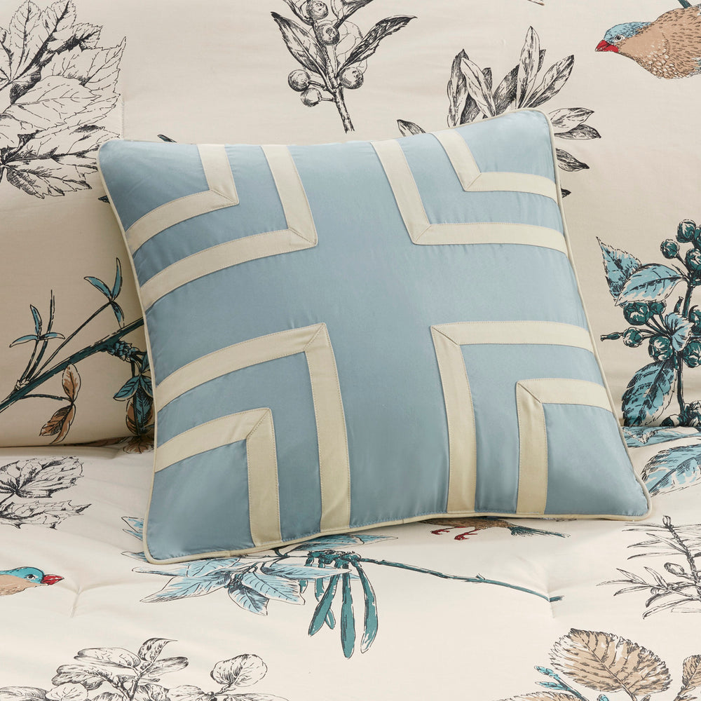 7 Piece Printed Cotton Twill Comforter Set Khaki Cal King Media 3