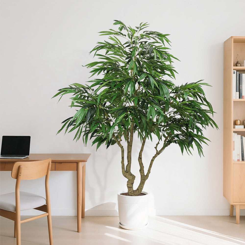 7FT Artificial willow Tree, Indoor Faux slik Greenery Plant for Home, Apartment, or Office Decoration, 1pc/set Media 9