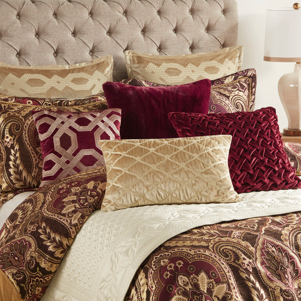 4 Piece Comforter Set Burgundy King Media 9