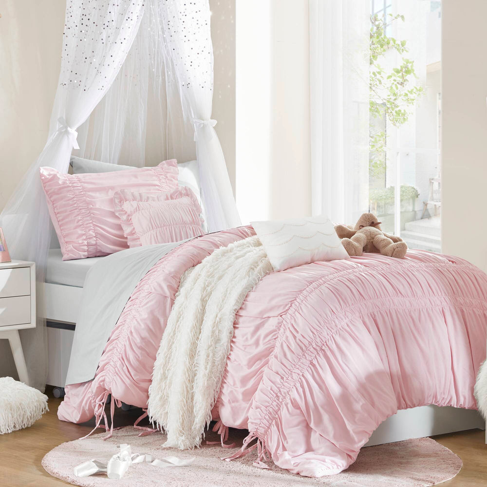 4 Pieces Twin/Twin XL Comforter Set,Pink Media 12