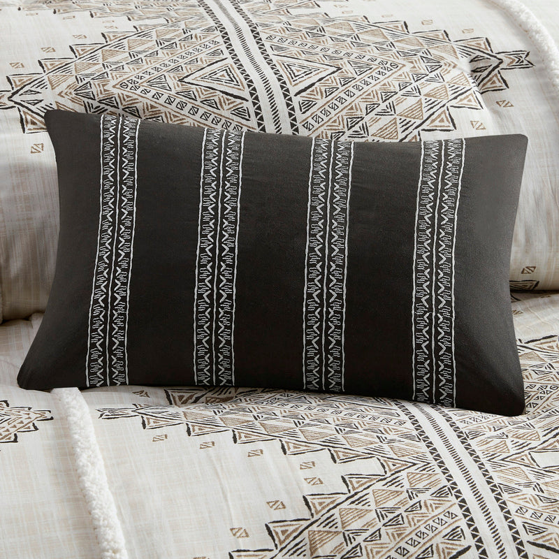 King/Cal King 4 Piece Printed Duvet Cover Set with Throw Pillow