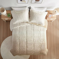 Ombre Shaggy Long Fur Comforter Mini Set perspective