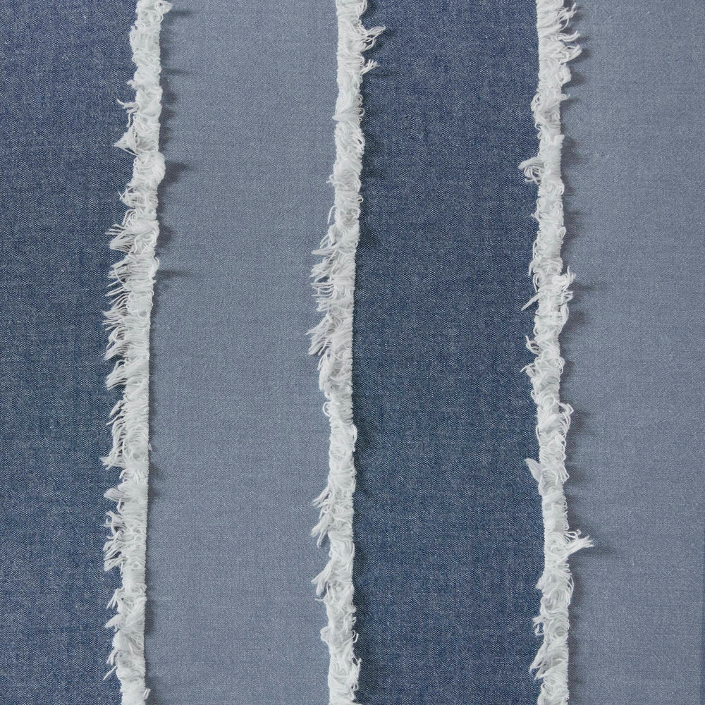 3 Pieces King/Cal King Striped Cotton Comforter Set,Blue Media 16