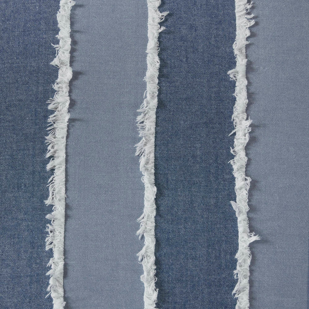 3 Pieces King/Cal King Striped Cotton Comforter Set,Blue Media 16