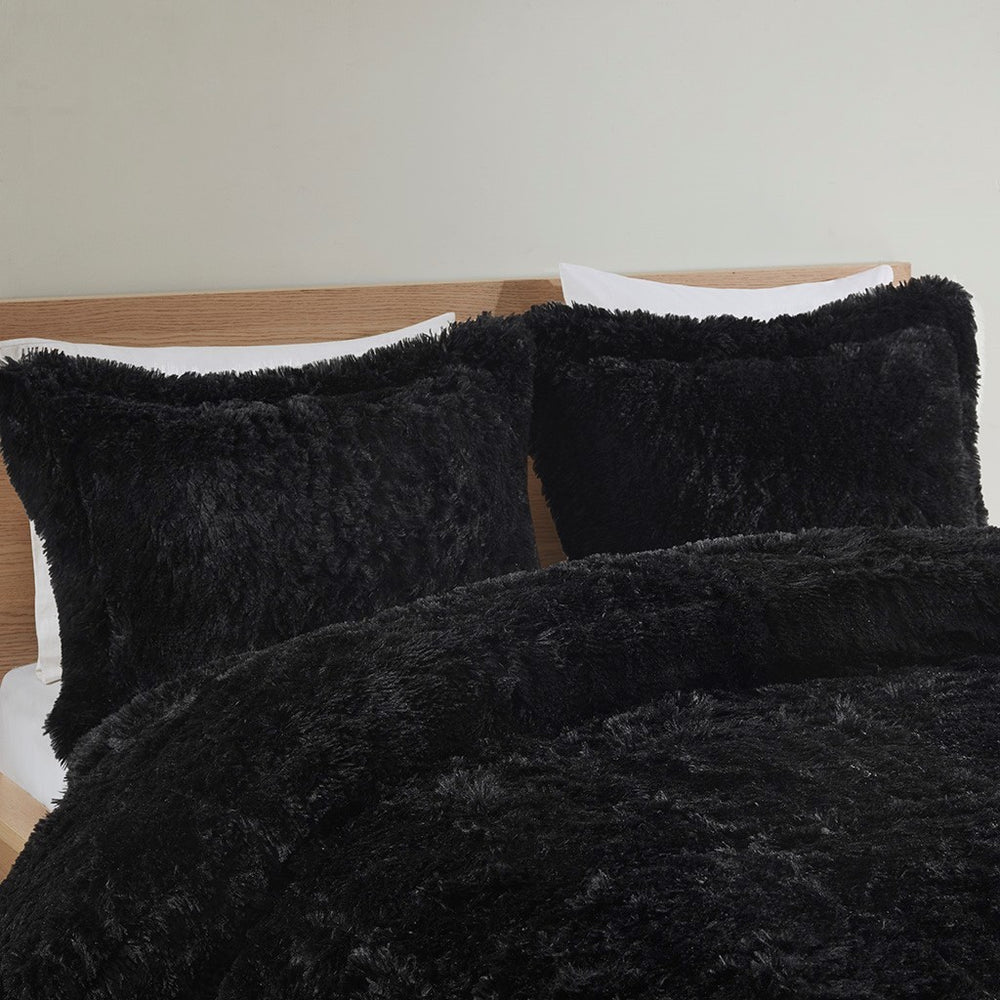 Full/Queen Shaggy Long Fur Comforter Mini Set Media 9