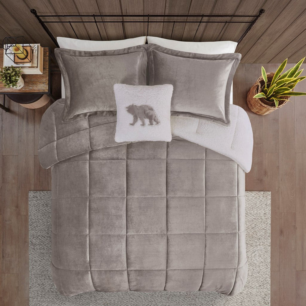 King Plush to Sherpa Down Alternative Comforter Set Media 7