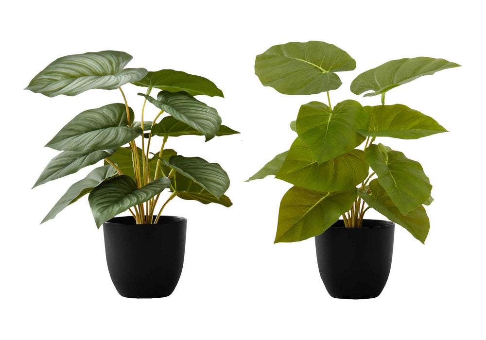 Artificial Plant, 13' Tall, Epipremnum, Indoor, Faux, Fake, Table, Greenery, Potted, Set Of 2, Decorative, Green Leaves, Black Pots Media 2