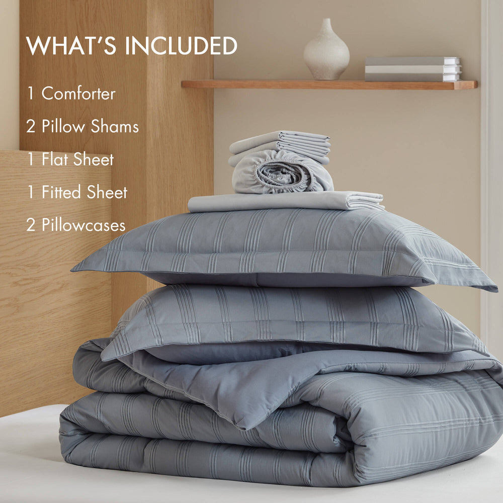 7-Piece Full Woven Striped Comforter Set Media 11