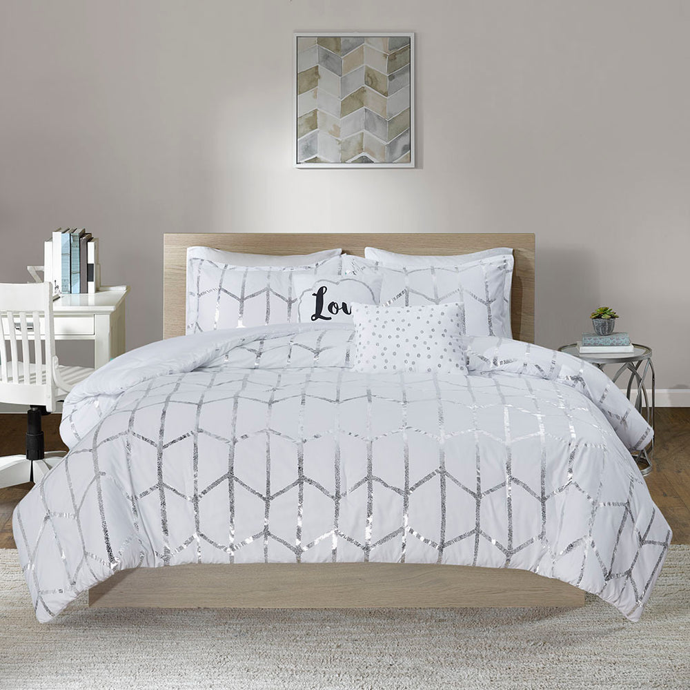 Full/Queen Metallic Printed Comforter Set Media 10