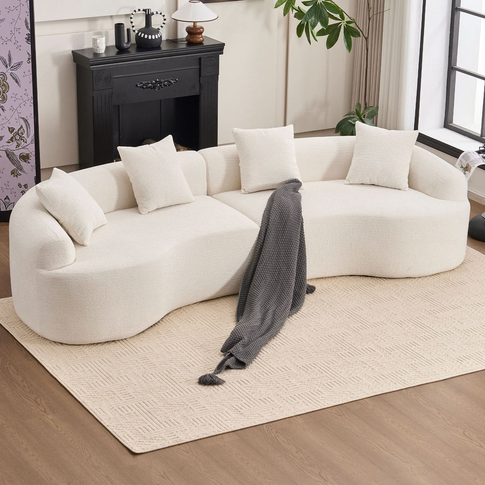 Foam & Spring Sofa Sectional White Living Room Design Furniture Collection Media 2