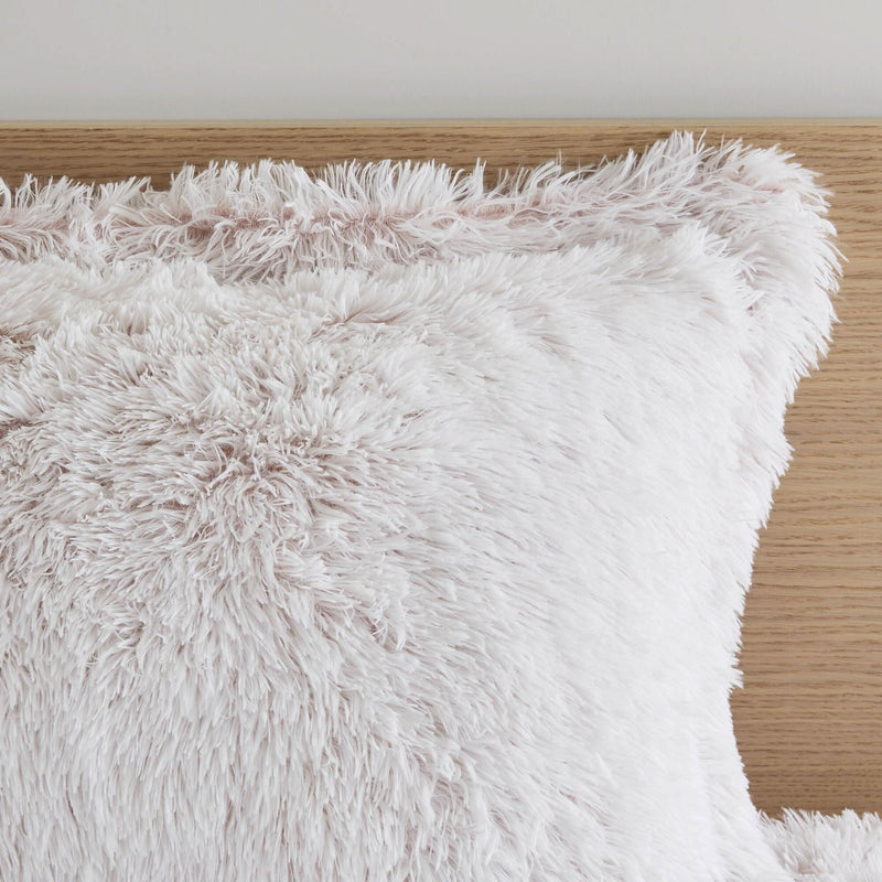 Faux Fur Comforter Shaggy Pink & White King & Cal King 3 Piece Set For Bedroom Decor Soft