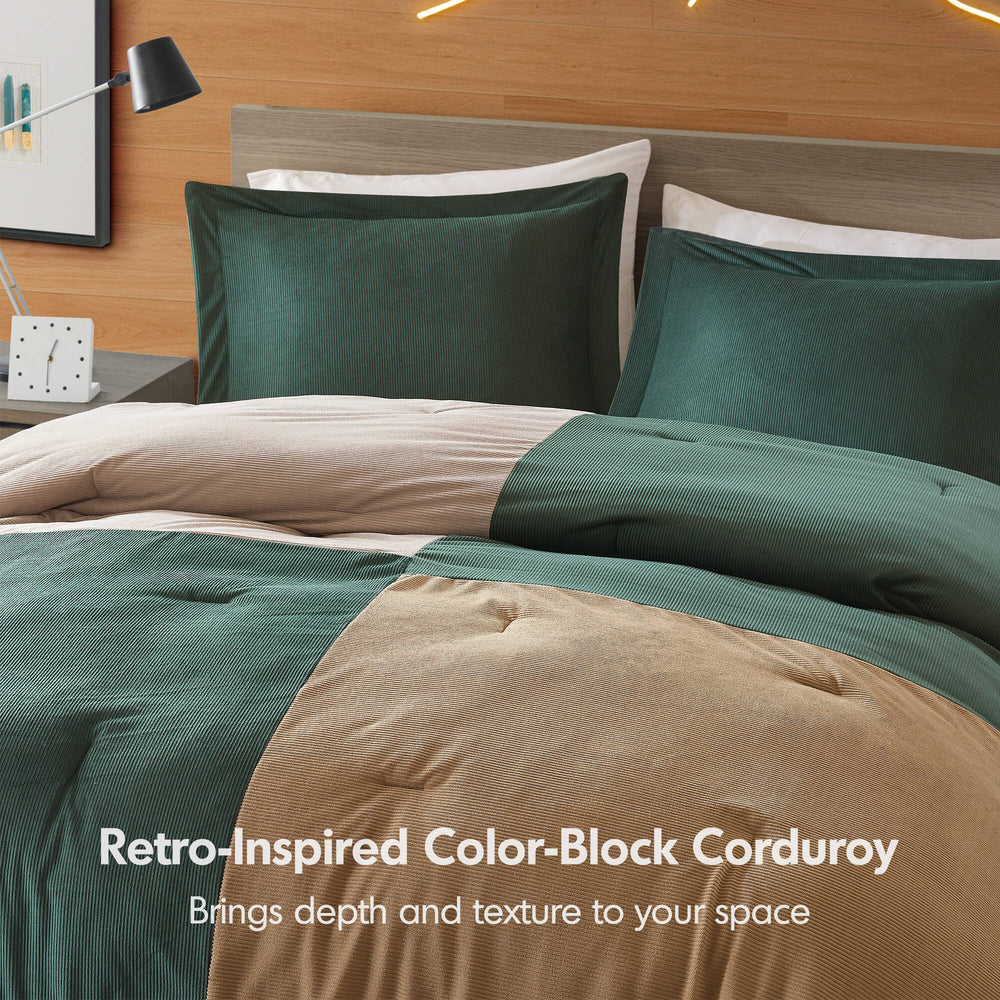 3 Pieces Full/Queen Comforter Set,Green Media 5